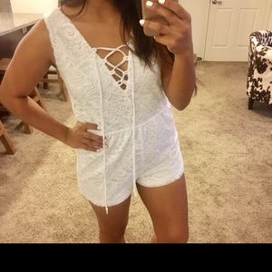NWOT white lace romper